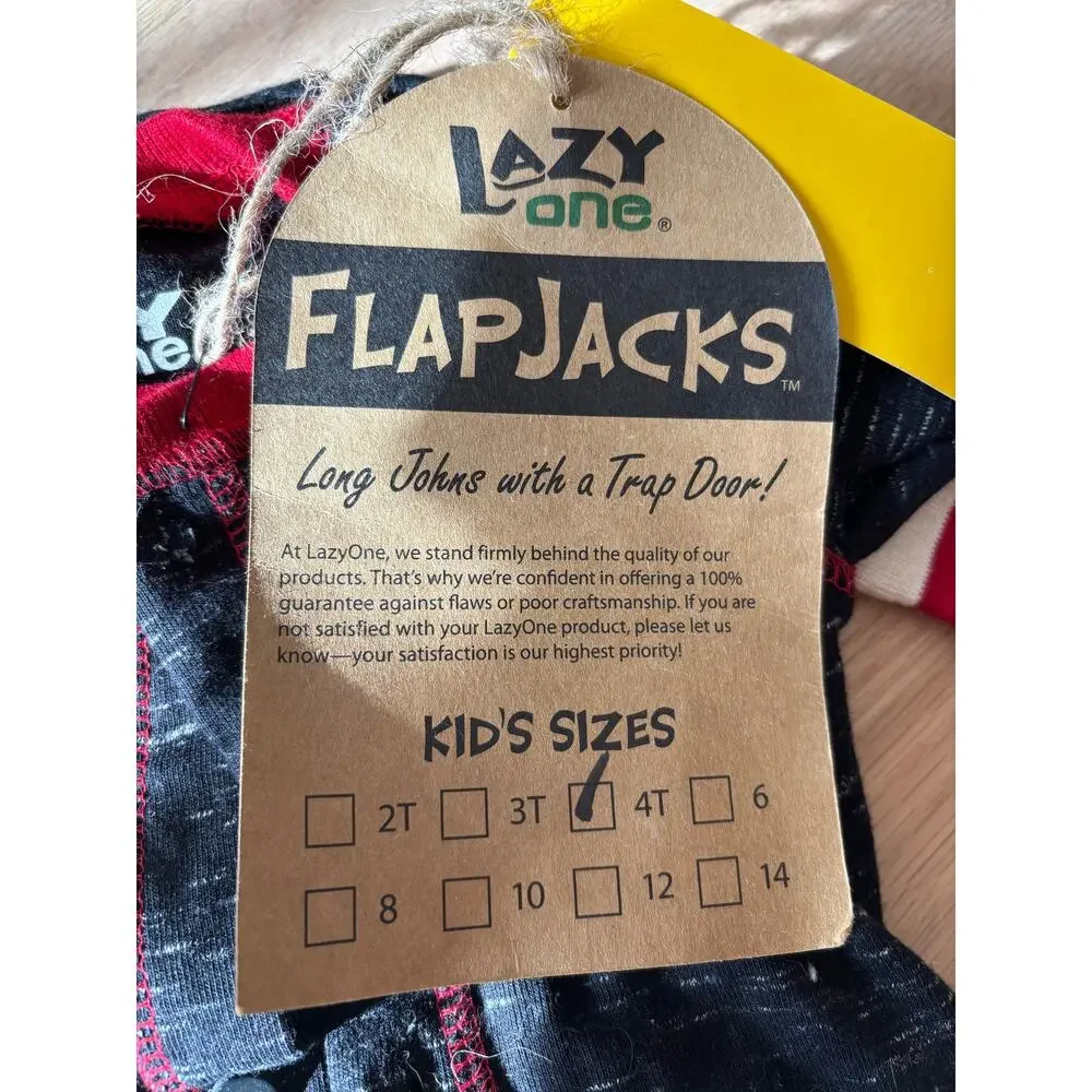 NWT Lazy One Flapjacks Long Johns With a Trap Door 4T